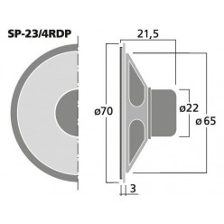 Monacor SP-23/4RDP Miniaturowe głośniki wpustowe, 8Ω